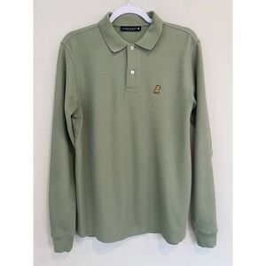 James Bark Mens Long Sleeve Polo Shirt Golf Casual‎ Green Dog Logo